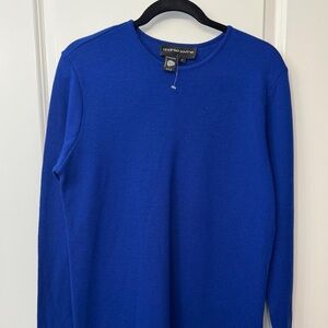 Vintage Andrea Jovine Wool Midi Dress with Mod Patent Leather Cut Outs